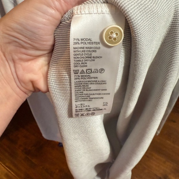 Tommy Bahama Light Gray Long Sleeve Polo, Sz Large - Picture 4 of 6